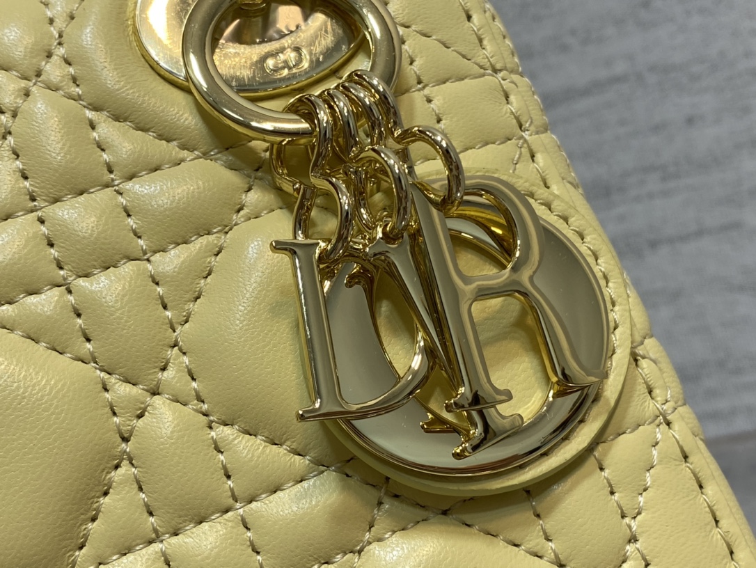 Mini Lady Dior Bag Light Yellow Cannage Lambskin